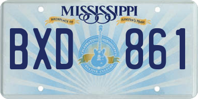 MS license plate BXD861