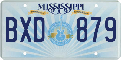 MS license plate BXD879