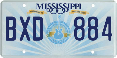 MS license plate BXD884