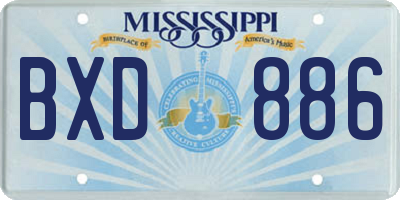 MS license plate BXD886