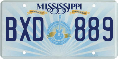 MS license plate BXD889