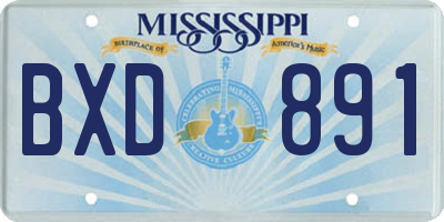 MS license plate BXD891