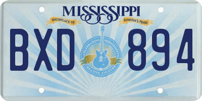 MS license plate BXD894