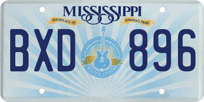 MS license plate BXD896
