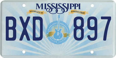 MS license plate BXD897
