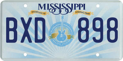 MS license plate BXD898