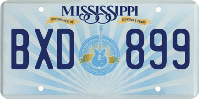 MS license plate BXD899