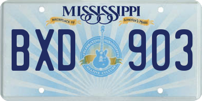 MS license plate BXD903