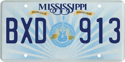 MS license plate BXD913
