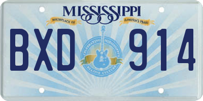 MS license plate BXD914