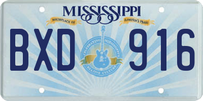 MS license plate BXD916