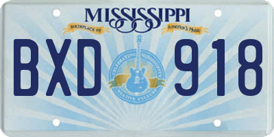 MS license plate BXD918