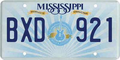 MS license plate BXD921