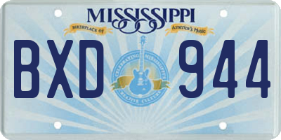 MS license plate BXD944