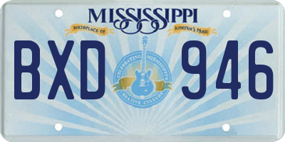 MS license plate BXD946