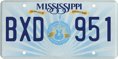 MS license plate BXD951