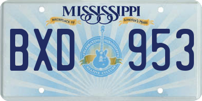 MS license plate BXD953
