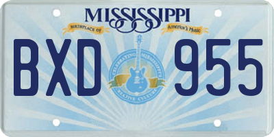 MS license plate BXD955