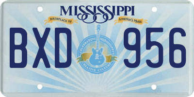 MS license plate BXD956