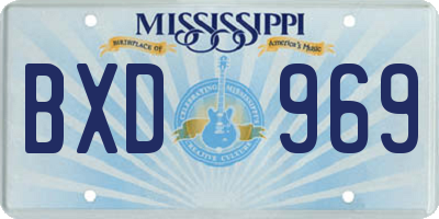 MS license plate BXD969