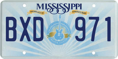 MS license plate BXD971