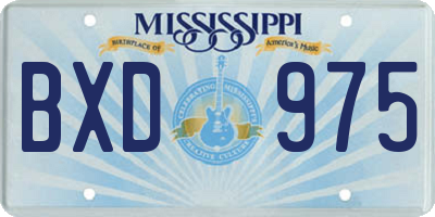 MS license plate BXD975