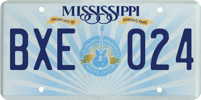 MS license plate BXE024