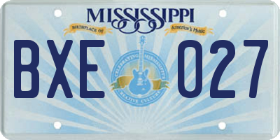 MS license plate BXE027