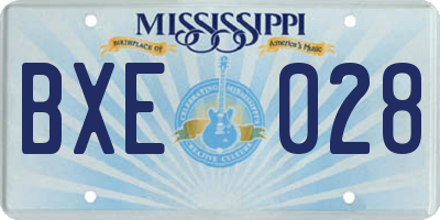 MS license plate BXE028