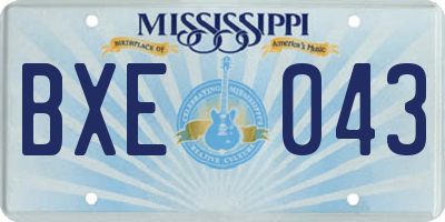 MS license plate BXE043