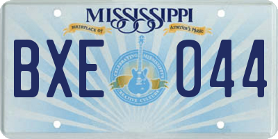 MS license plate BXE044