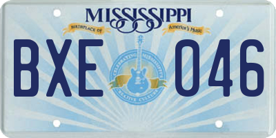 MS license plate BXE046