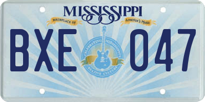 MS license plate BXE047