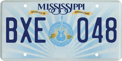 MS license plate BXE048