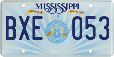 MS license plate BXE053