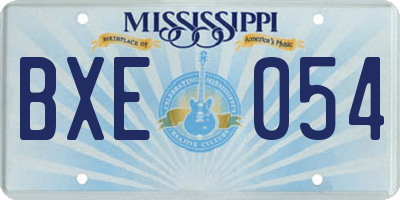 MS license plate BXE054
