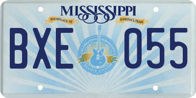MS license plate BXE055