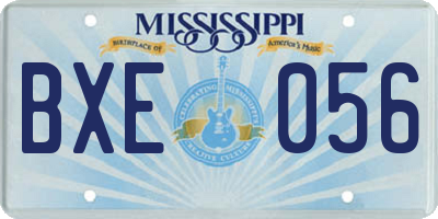 MS license plate BXE056