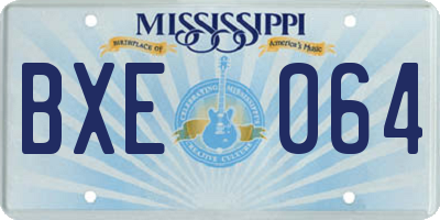 MS license plate BXE064