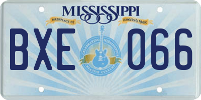 MS license plate BXE066