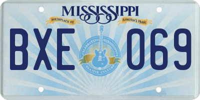 MS license plate BXE069