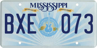 MS license plate BXE073