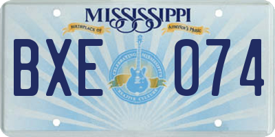 MS license plate BXE074
