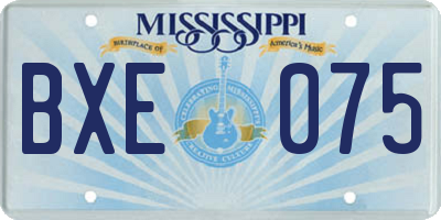 MS license plate BXE075