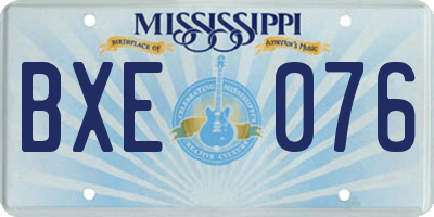 MS license plate BXE076