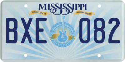 MS license plate BXE082