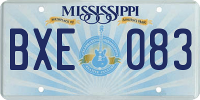 MS license plate BXE083