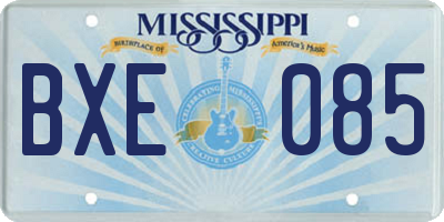 MS license plate BXE085