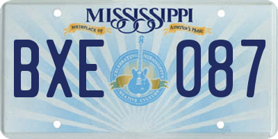 MS license plate BXE087