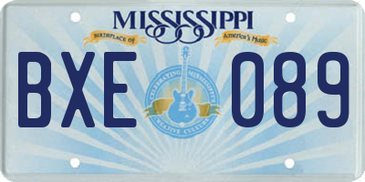 MS license plate BXE089